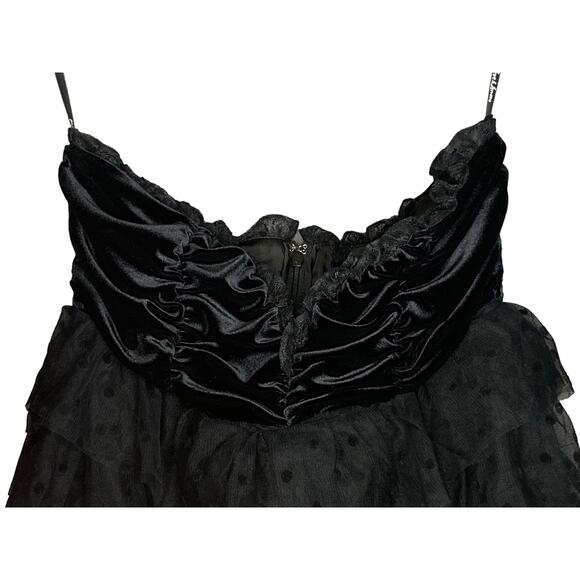 For Love & Lemons Jourdan Off the Shoulder Mini Dress Black w/ Gloves size M - Picture 8 of 16